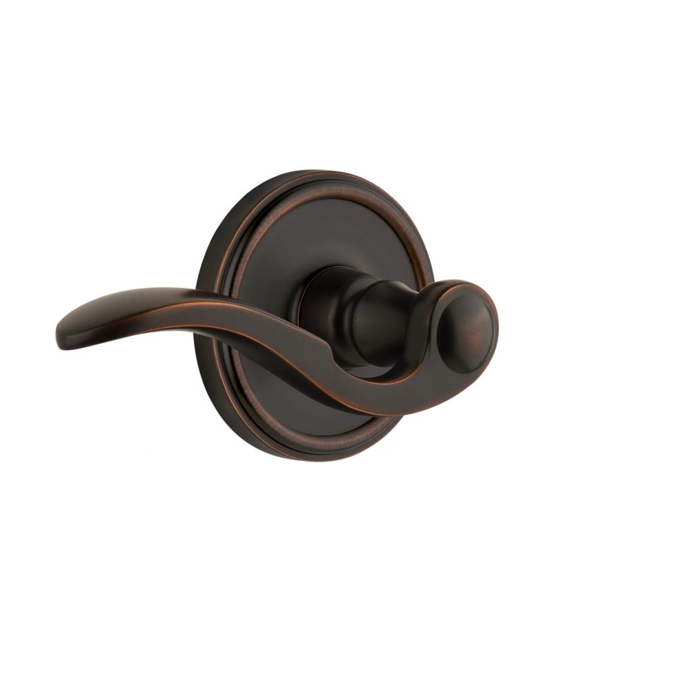 Grandeur by Nostalgic Warehouse GEOBEL Privacy Right Handed Knob - Georgetown Rosette with Bellagio Lever in Timeless Bronze